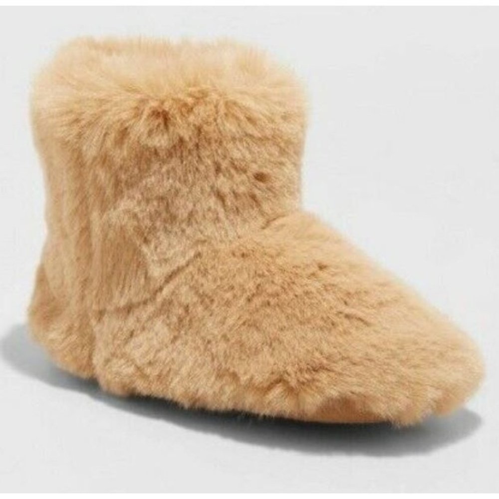 Cat & Jack Toddler Dallas Bootie Slippers brown camel